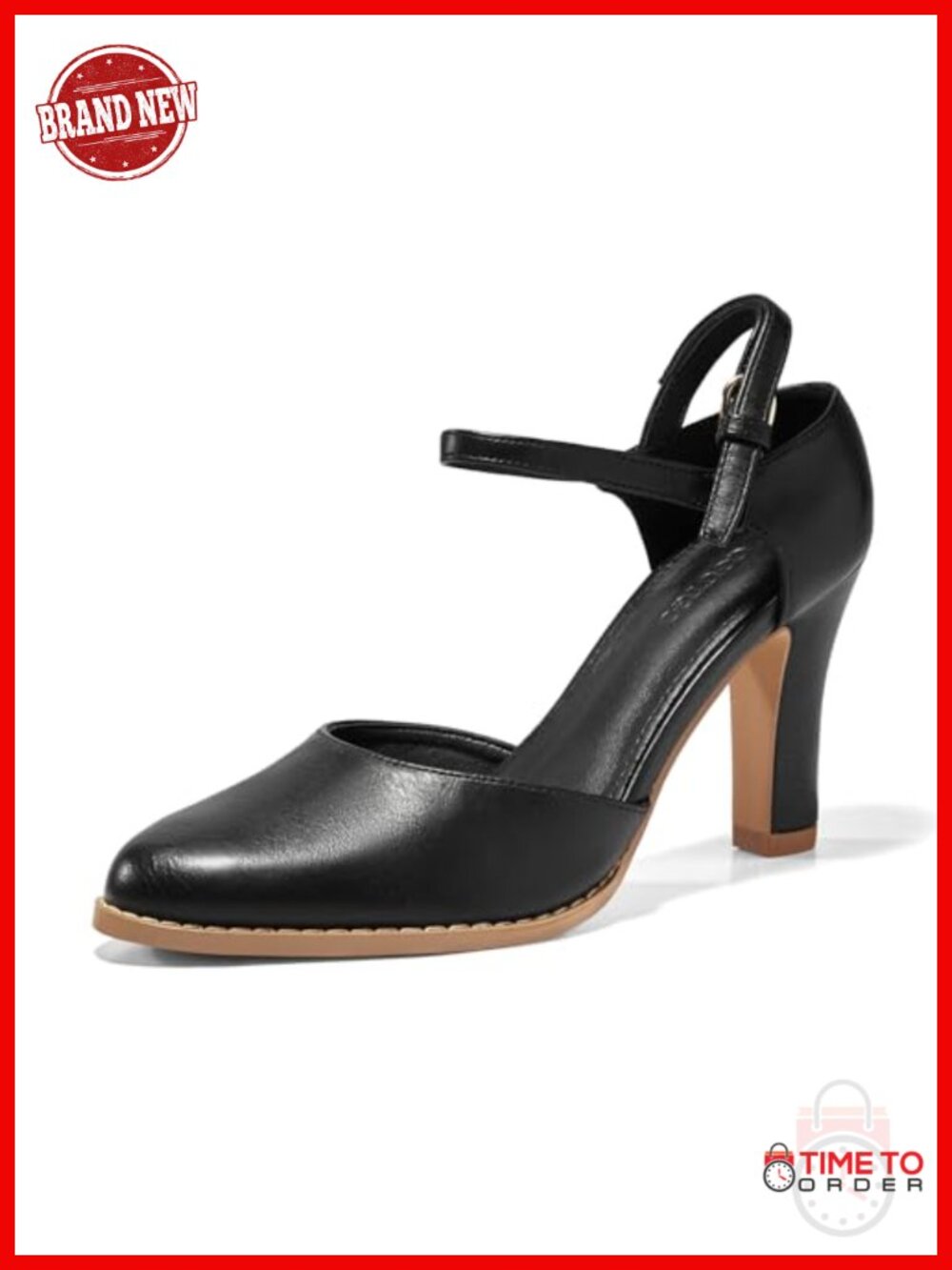 Chunky High Heels Closed Pointed Toe Ankle Strap Pumps D'Orsay Dress Party Shoes